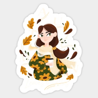 Welcome Autumn - Leaves & Lattes Sticker